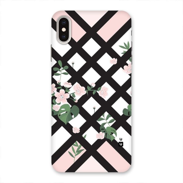 Check Floral Stripes Back Case for iPhone XS Max