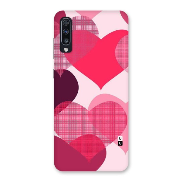 Check Pink Hearts Back Case for Galaxy A70