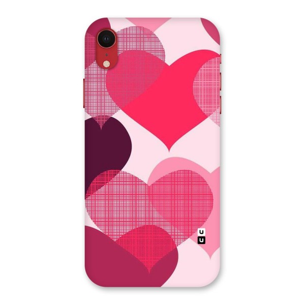 Check Pink Hearts Back Case for iPhone XR