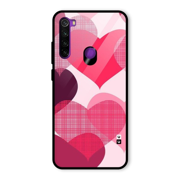 Check Pink Hearts Glass Back Case for Redmi Note 8