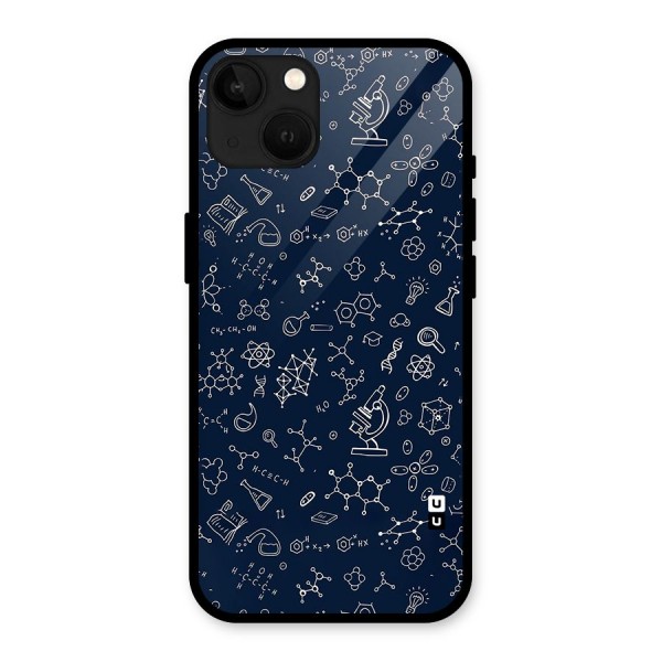 Chemistry Doodle Art Glass Back Case for iPhone 13