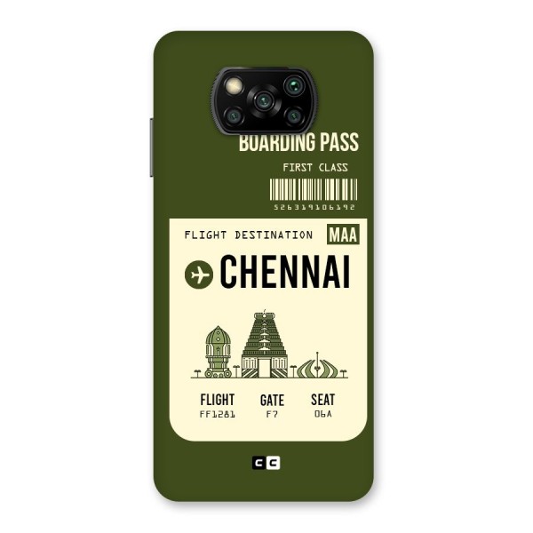 Chennai Boarding Pass Back Case for Poco X3