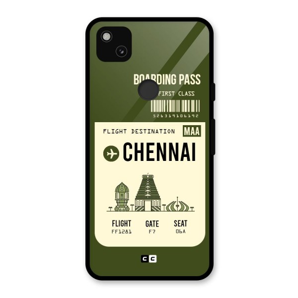 Chennai Boarding Pass Glass Back Case for Google Pixel 4a