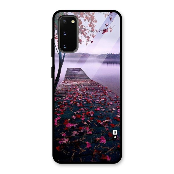 Cherry Blossom Dock Glass Back Case for Galaxy S20