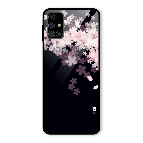 Cherry Flowers Pink Glass Back Case for Galaxy M31s