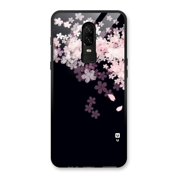 Cherry Flowers Pink Glass Back Case for OnePlus 6