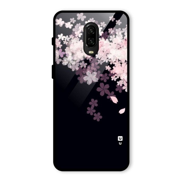 Cherry Flowers Pink Glass Back Case for OnePlus 6T