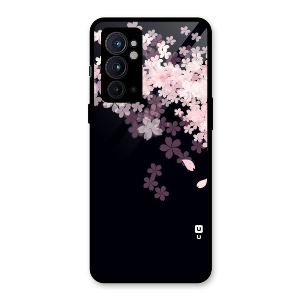 Cherry Flowers Pink Glass Back Case for OnePlus 9RT 5G