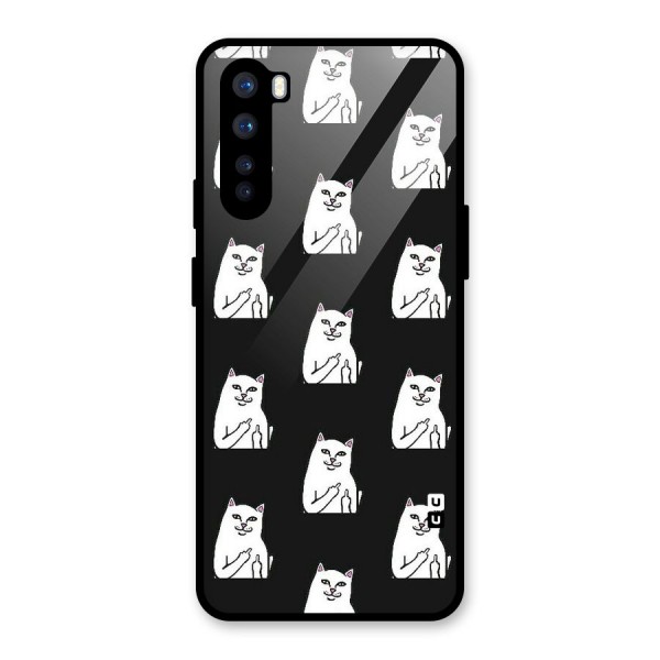 Chill Cat Pattern Glass Back Case for OnePlus Nord