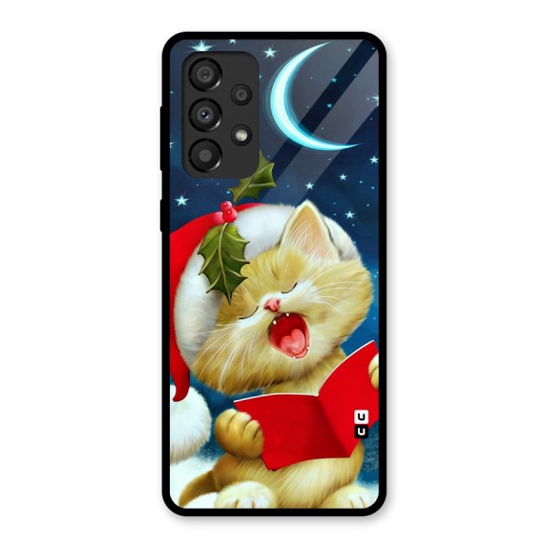 Christmas Cat Glass Back Case for Galaxy A33 5G