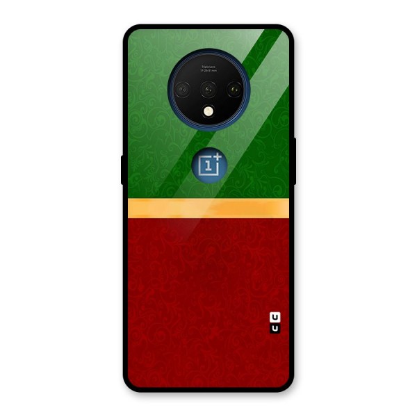 Christmas Colors Stripe Glass Back Case for OnePlus 7T
