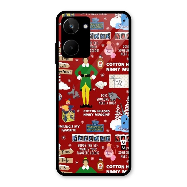 Christmas Doodles Glass Back Case for Realme 10