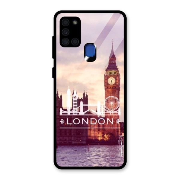 City Tower Glass Back Case for Galaxy A21s