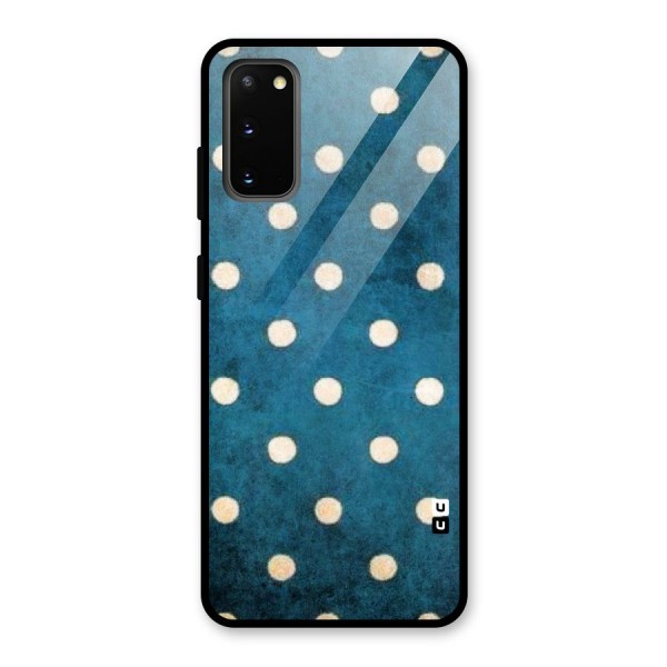 Classic Blue Polka Glass Back Case for Galaxy S20