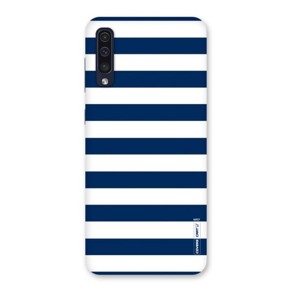 Classic Blue White Stripes Back Case for Galaxy A50