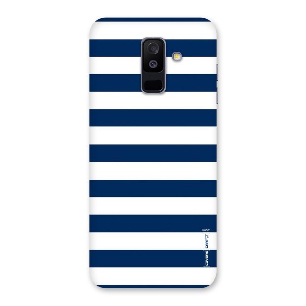 Classic Blue White Stripes Back Case for Galaxy A6 Plus