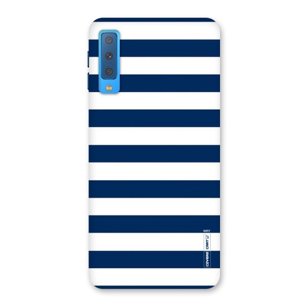 Classic Blue White Stripes Back Case for Galaxy A7 (2018)