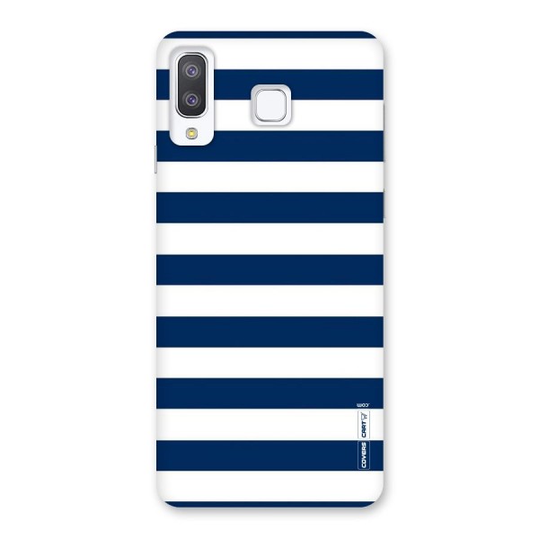 Classic Blue White Stripes Back Case for Galaxy A8 Star