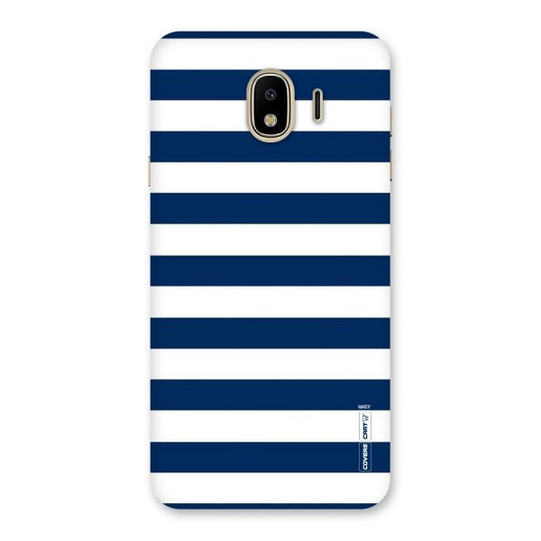 Classic Blue White Stripes Back Case for Galaxy J4
