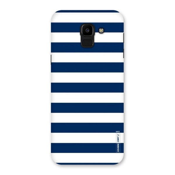 Classic Blue White Stripes Back Case for Galaxy J6