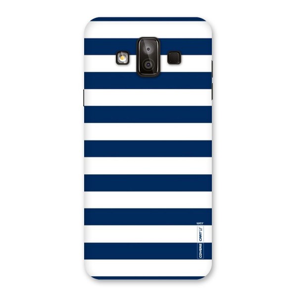Classic Blue White Stripes Back Case for Galaxy J7 Duo