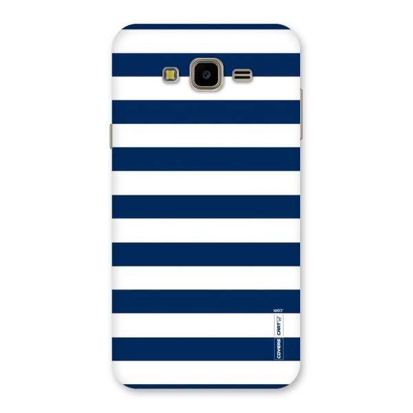 Classic Blue White Stripes Back Case for Galaxy J7 Nxt