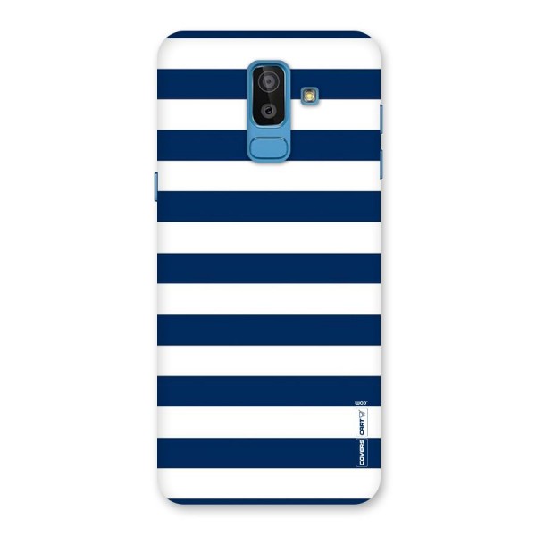 Classic Blue White Stripes Back Case for Galaxy J8