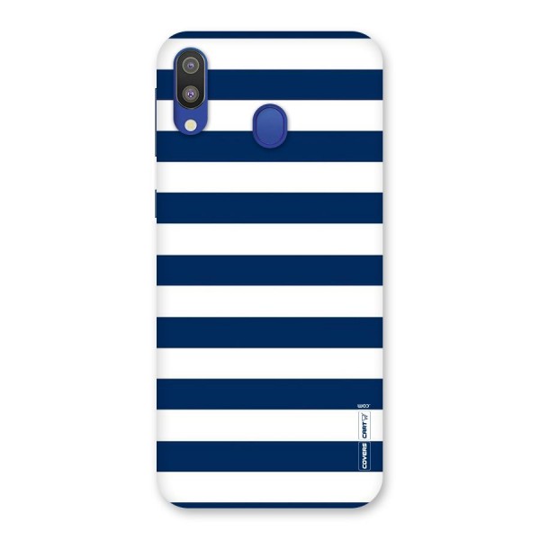 Classic Blue White Stripes Back Case for Galaxy M20
