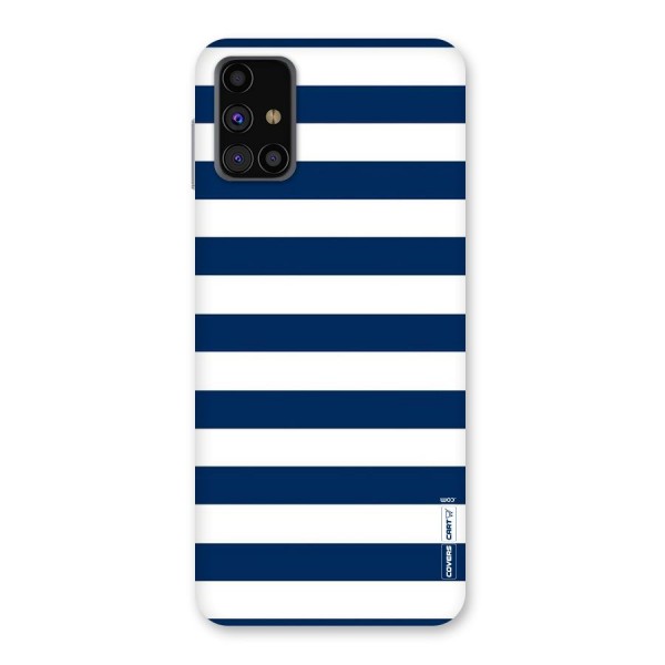 Classic Blue White Stripes Back Case for Galaxy M31s