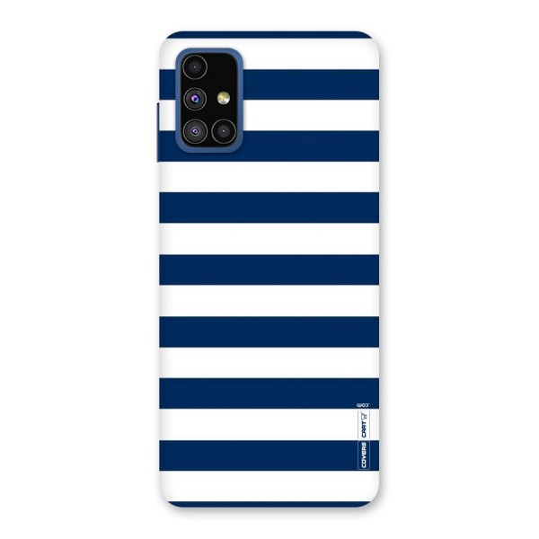 Classic Blue White Stripes Back Case for Galaxy M51