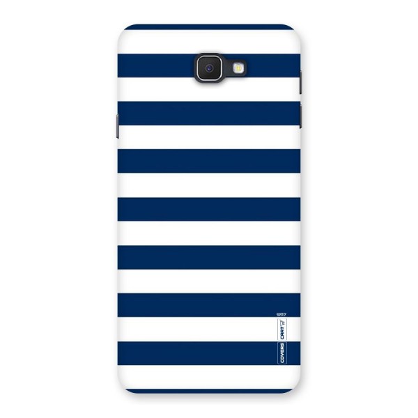 Classic Blue White Stripes Back Case for Galaxy On7 2016