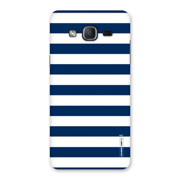 Classic Blue White Stripes Back Case for Galaxy On7 Pro