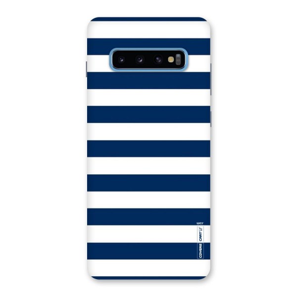 Classic Blue White Stripes Back Case for Galaxy S10 Plus