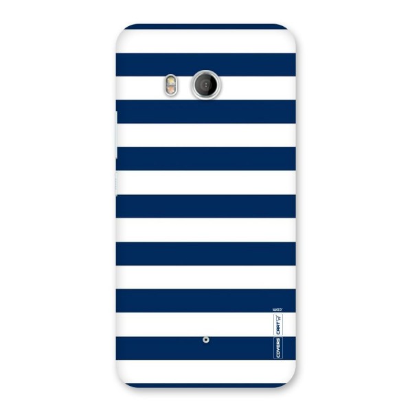 Classic Blue White Stripes Back Case for HTC U11