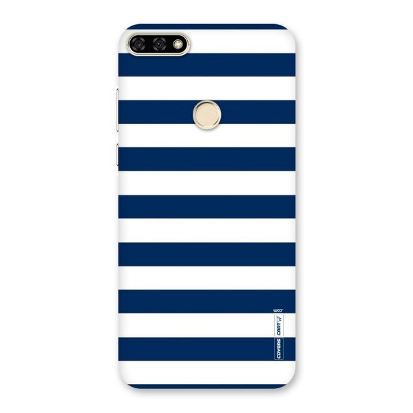 Classic Blue White Stripes Back Case for Honor 7A