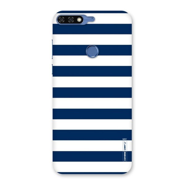 Classic Blue White Stripes Back Case for Honor 7C