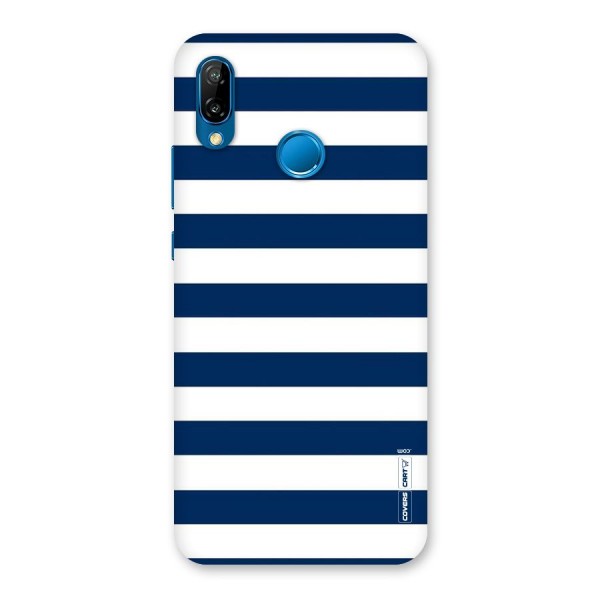 Classic Blue White Stripes Back Case for Huawei P20 Lite