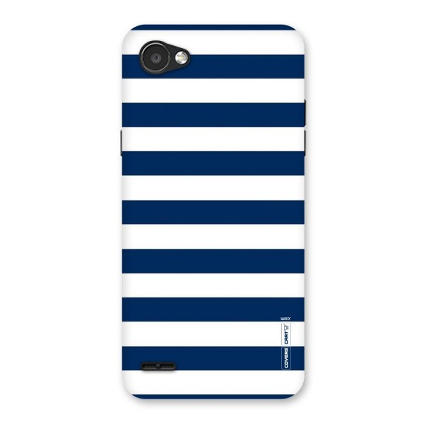 Classic Blue White Stripes Back Case for LG Q6