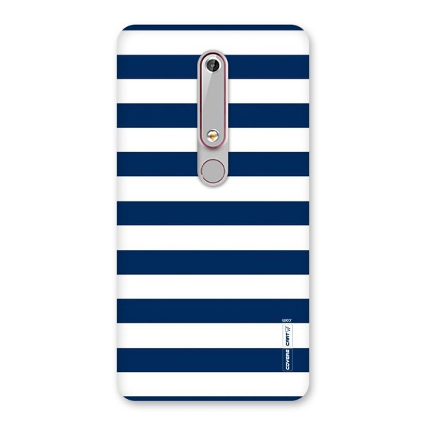 Classic Blue White Stripes Back Case for Nokia 6.1