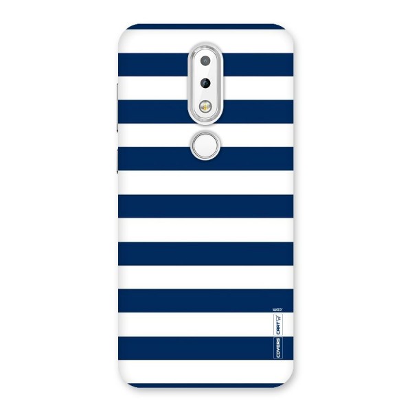 Classic Blue White Stripes Back Case for Nokia 6.1 Plus