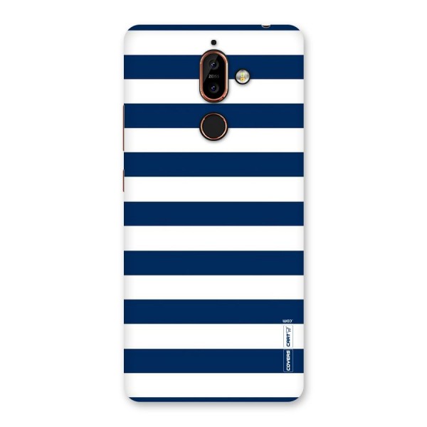 Classic Blue White Stripes Back Case for Nokia 7 Plus