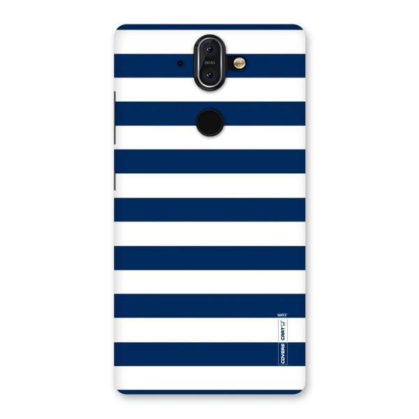 Classic Blue White Stripes Back Case for Nokia 8 Sirocco