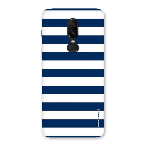 Classic Blue White Stripes Back Case for OnePlus 6