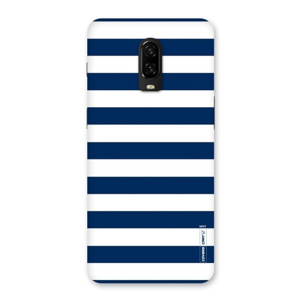 Classic Blue White Stripes Back Case for OnePlus 6T