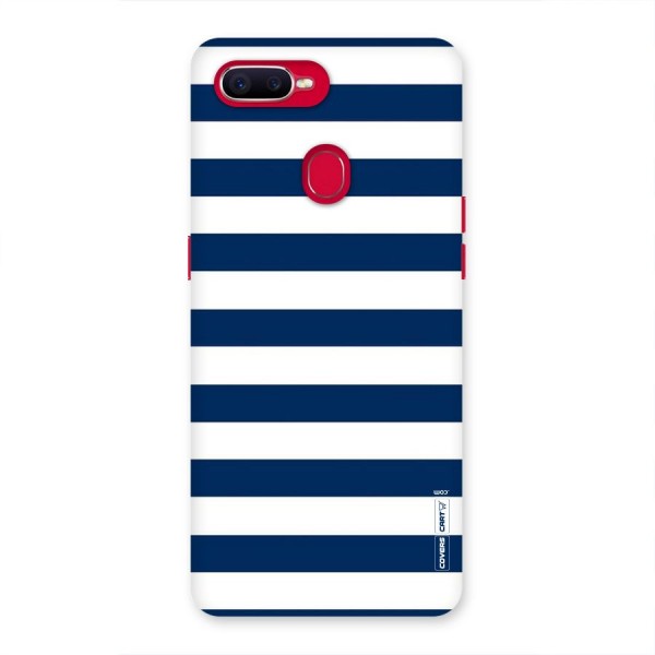 Classic Blue White Stripes Back Case for Oppo F9 Pro