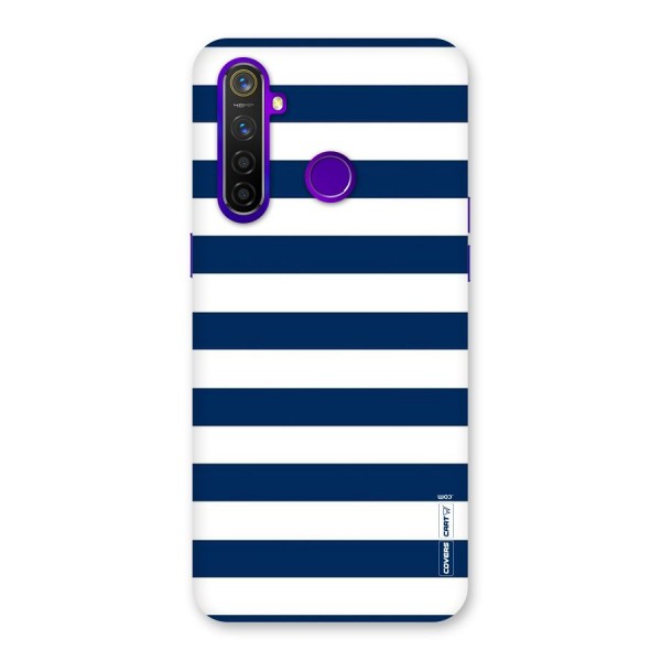 Classic Blue White Stripes Back Case for Realme 5 Pro