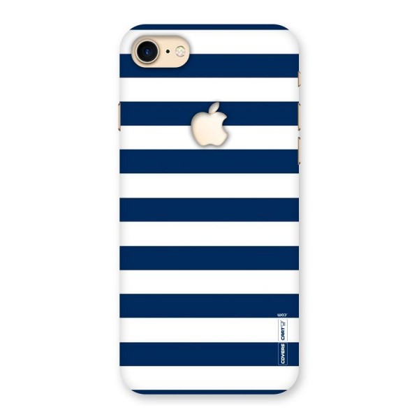 Classic Blue White Stripes Back Case for iPhone 7 Apple Cut