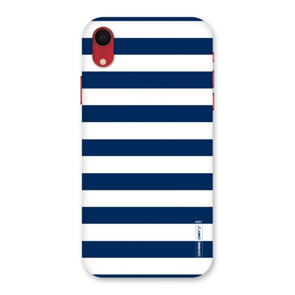 Classic Blue White Stripes Back Case for iPhone XR