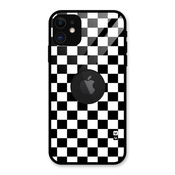 Classic Check Glass Back Case for iPhone 11 Logo Cut