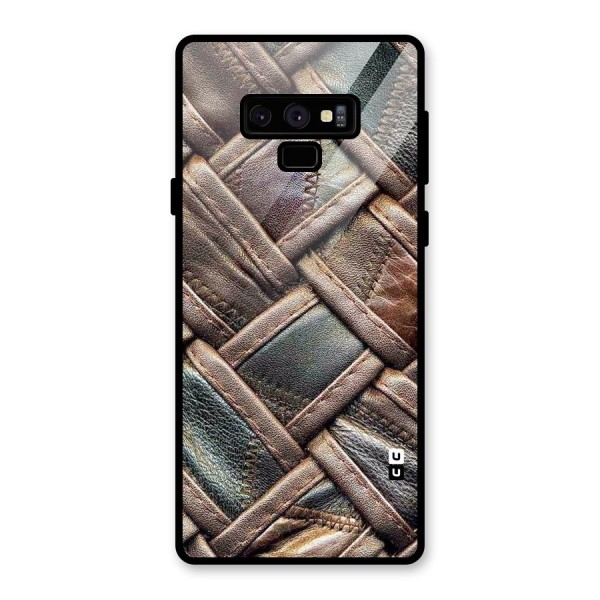Classic Leather Belt Design Glass Back Case for Galaxy Note 9